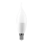 Лампа светодиодная LED 11вт Е14 белый матовая свеча на ветру