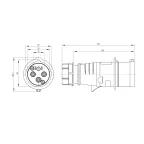 Вилка кабельная 32A 3P+E IP44 переносная 400V