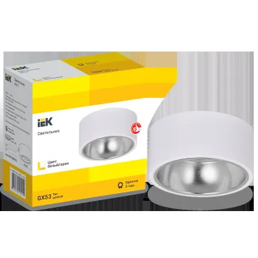 LIGHTING Светильник 4017 накладной потолочный под лампу GX53 белый/хром IEK