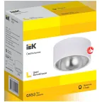 LIGHTING Светильник 4017 накладной потолочный под лампу GX53 белый/хром IEK
