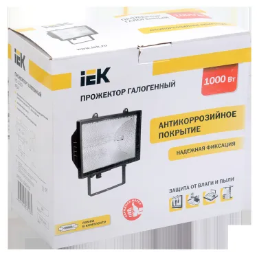 Прожектор ИО1000 галогенный черный IP54 IEK