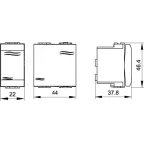 BRAVA Переключатель 2 поста 2 модуля белый IN-Liner FRONT