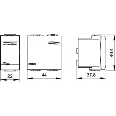 BRAVA Переключатель 2 поста 2 модуля белый IN-Liner FRONT
