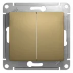 GLOSSA Выключатель двухклавишный в рамку титан сх.5