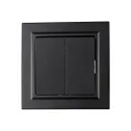 BRITE Выключатель двухклавишный 10А в сборе ВСР10-2-0-БрЧ черный IEK