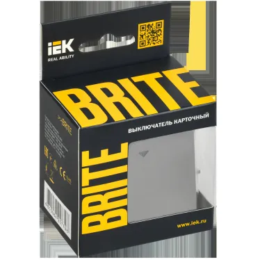 BRITE Выключатель карточный 30А ВС10-1-8-БрС сталь IEK