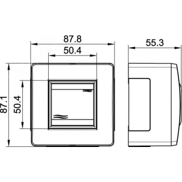 Коробка универсальная 1 выключатель для миниканала