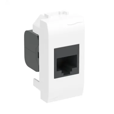 BRAVA Розетка компьютерная RJ45 (разъем PcNet) 1 модуль категория 5е белая