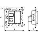 Avanti Розетка RJ-45 в стену, 5e одинарная, ''Белое облако''