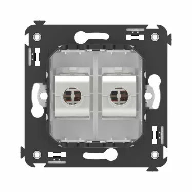 Avanti Компьютерная розетка RJ-45 без шторки в стену, кат.6А двойная экранированная, Белое облако