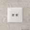 Avanti Компьютерная розетка RJ-45 без шторки в стену, кат.6А двойная экранированная, Белое облако