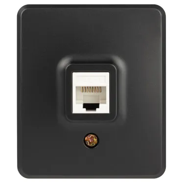 Розетка Эксперт 11-3203-05 информационная RJ45, IP20, ОУ, антрацит