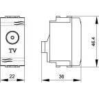 BRAVA Розетка телевизионная TV с согласующим сопротивлением универсальная белая