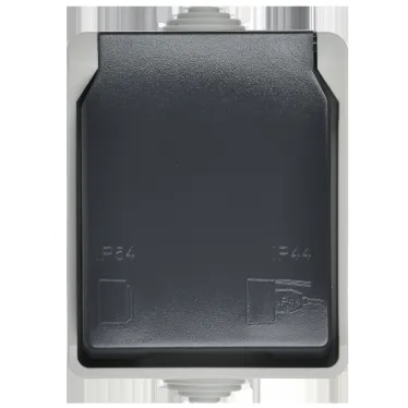 ФОРС Розетка наружная с заземлением с крышкой IP54