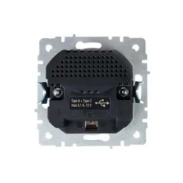 BRITE Розетка с заземлением с защитными шторками 16А с USB A+C 18Вт РЮш11-1-БрКр бежевый