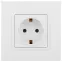 Розетка 2P+E Schuko, 16А-250В, Эра Elegance, белый, 14-2101-01