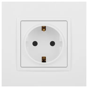 Розетка 2P+E Schuko, 16А-250В, Эра Elegance, белый, 14-2101-01