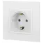 Розетка 2P+E Schuko, 16А-250В, Эра Elegance, белый, 14-2101-01