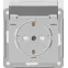 W59 Розетка скрытая с заземлением с крышкой IP44 белая