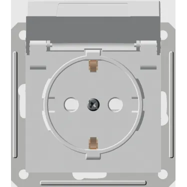 W59 Розетка скрытая с заземлением с крышкой IP44 белая