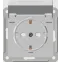 W59 Розетка скрытая с заземлением с крышкой IP44 белая