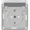 Розетка Wessen59 скрытая с заземлением с крышкой IP44 бежевая в рамку