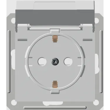W59 Розетка с крышкой с заземлением в рамку IP44 белая