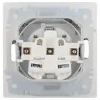 Розетка Intro Accent 6-209-01 , 2P+E Schuko с крышкой штор., 16А-250В, IP44, СУ, AL/CU, белый