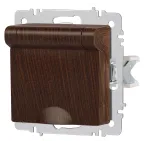 Розетка Intro Accent 6-203-10 2P+E Schuko с крышкой, 16А-250В, IP20, СУ, AL/CU, венге