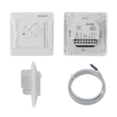 Терморегулятор механический RX-308G белый (совместим с Schneider серии Glossa), REXANT
