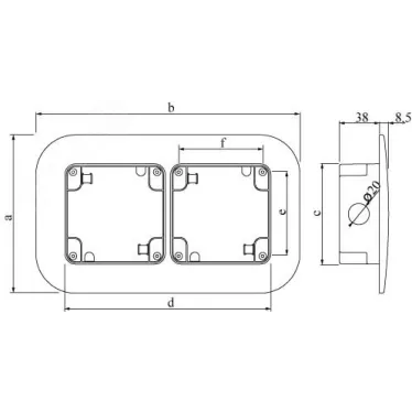 Коробка монтажная для скрытой установки на 2 поста