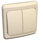                  ЭТЮД Выключатель двухклавишный скрытый бежевый сх.5
               