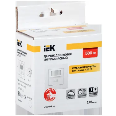 Датчик движения ДД 030 белый 500Вт 160гр 9м IP20 IEK