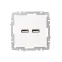 BRITE Розетка USB A+A 5В 3,1А РЮ10-1-БрЖ жемчуг