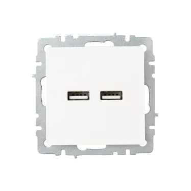BRITE Розетка USB A+A 5В 3,1А РЮ10-1-БрЖ жемчуг