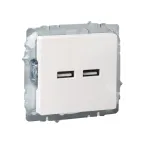 BRITE Розетка USB A+A 5В 3,1А РЮ10-1-БрЖ жемчуг
