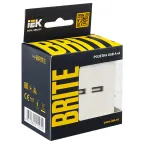 BRITE Розетка USB A+A 5В 3,1А РЮ10-1-БрЖ жемчуг