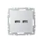BRITE Розетка USB A+A 3.1А РЮ10-1-БрА алюминий