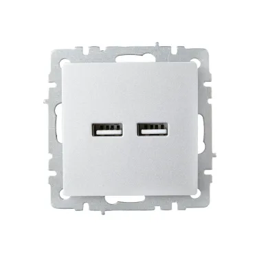 BRITE Розетка USB A+A 3.1А РЮ10-1-БрА алюминий