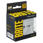 BRITE Розетка USB A+A 3.1А РЮ10-1-БрА алюминий