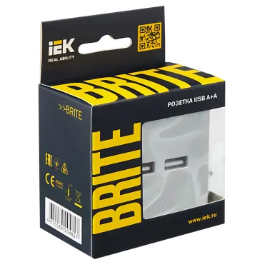 BRITE Розетка USB A+A 3.1А РЮ10-1-БрА алюминий