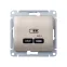 GLOSSA USB РОЗЕТКА тип-C 65W высокоскор.заряд. QC, PD, механизм, ТИТАН
