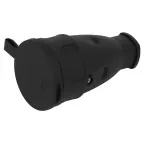 Розетка RX10-B-IP44 каучуковая c заземлением 16А IP44 прямая черная