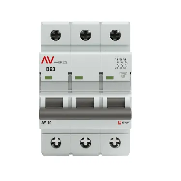 Выключатель автоматический AV-10 3P 63A (B) 10kA AVERES