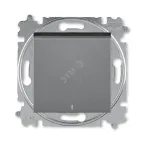                  Выключатель одноклавишный с подсветкой Levit сталь / дымчатый чёрный
               