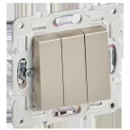 SKANDY Выключатель 3-клавишный 10А SK-V11Sh шампань IEK