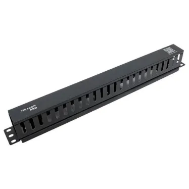 Органайзер кабельный TERACOM PRO с крышкой 19'' 1U пластиковый черный