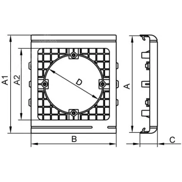 Рамка-суппорт PDA-N 120 для электроустановочныx изделий 60х60 мм In-liner