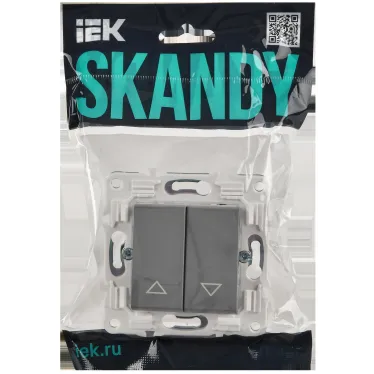 SKANDY Выключатель жалюзи 10А SK-V12Gr серый IEK