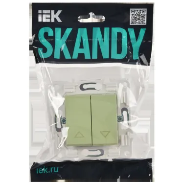 SKANDY Выключатель жалюзи 10А SK-V12G мятный IEK